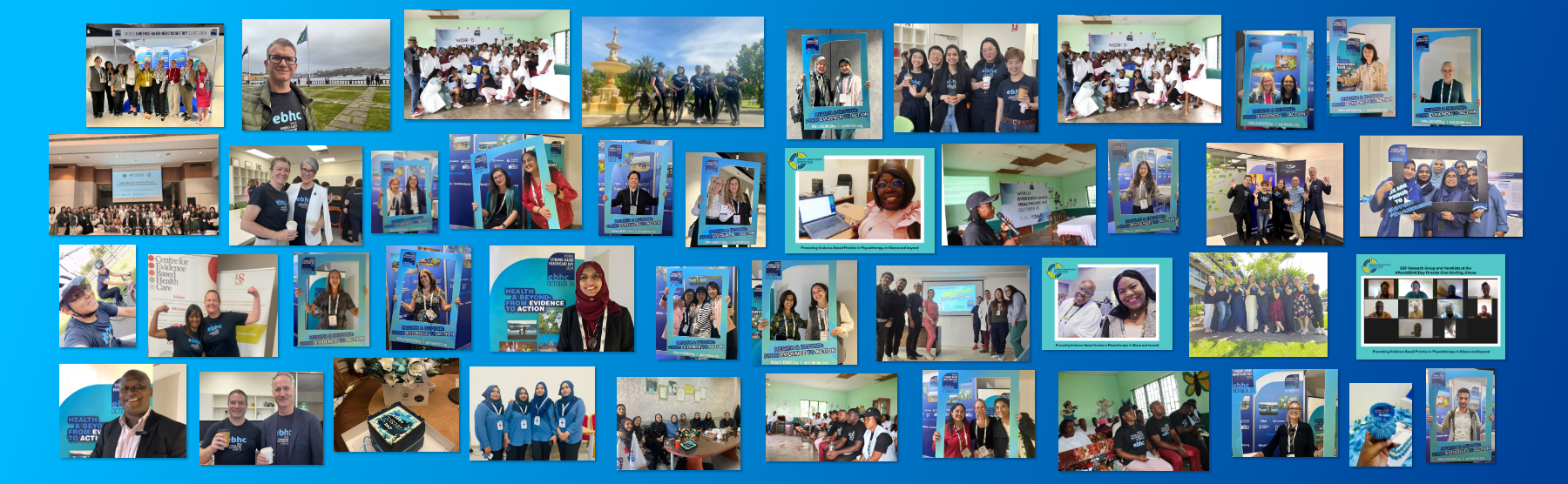 Collage of people celebrating World EBHC Day 2024