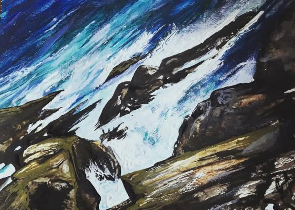 Painting of the sea off the eastern coast of Canada