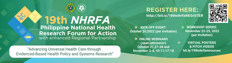 19th Philippines National Health Research Forum for Action banner