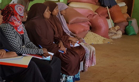 Women listen to a talk about institutional delivery for babies in rural Ethiopia