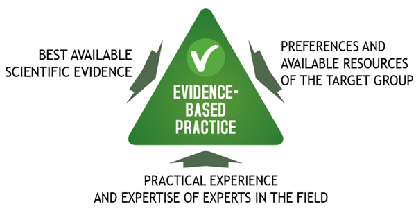 Diagram showing inputs to evidence-based practice