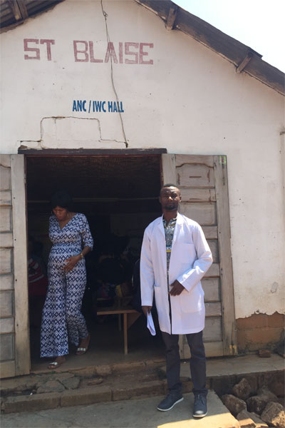 Doctor standing outside the St Blaise Hospital